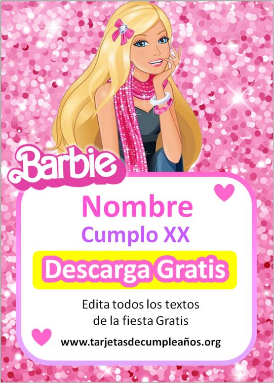 invitaciones digitales de cumpleaños de barbie