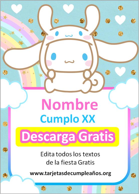 invitacion de cumpleaños cinnamoroll