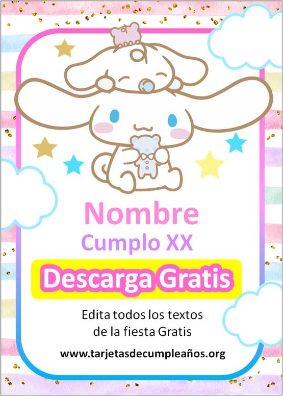 cinnamoroll invitación de cumpleaños