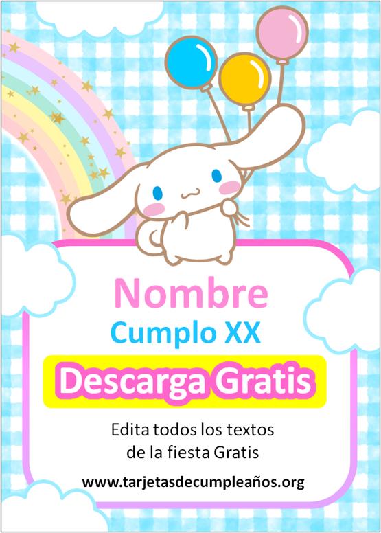 invitaciones de cumpleaños de cinnamoroll