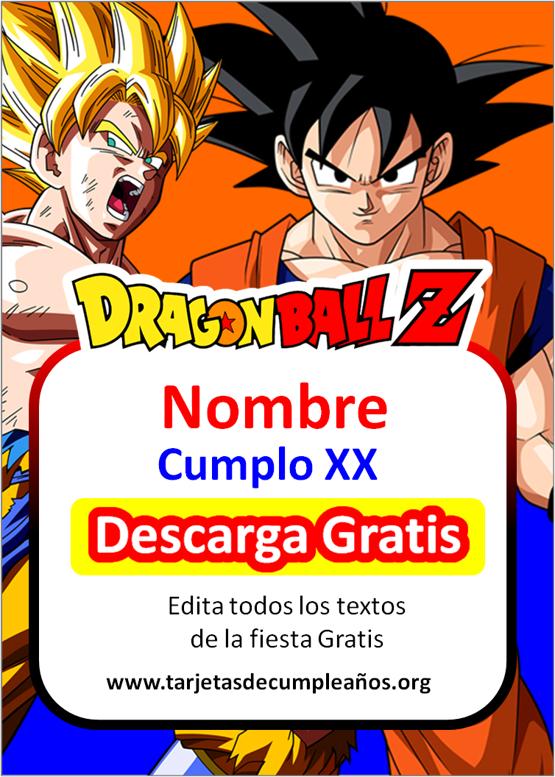 invitaciones de dragon ball editables