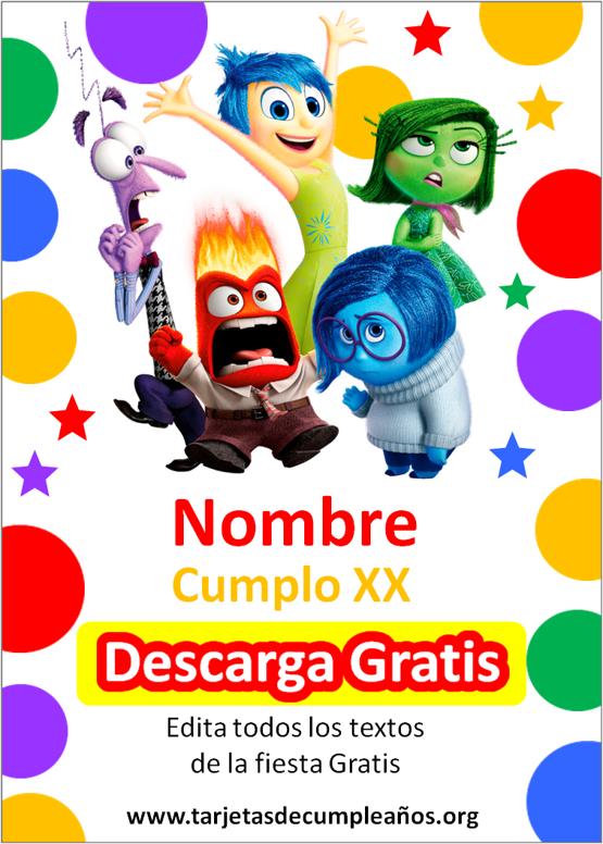 Tarjeta De Invitación De Cumpleaños De Intensamente