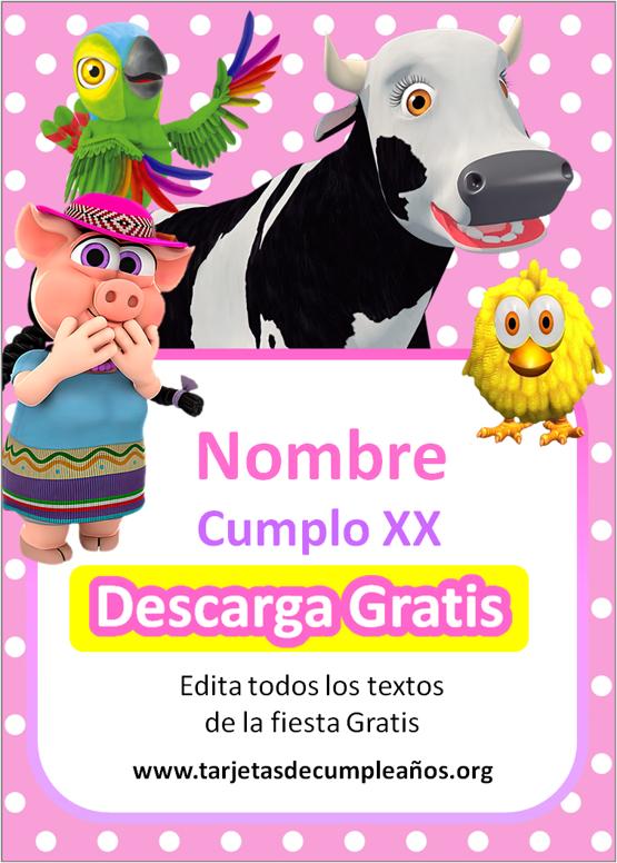 invitaciones de la granja de zenon de niña