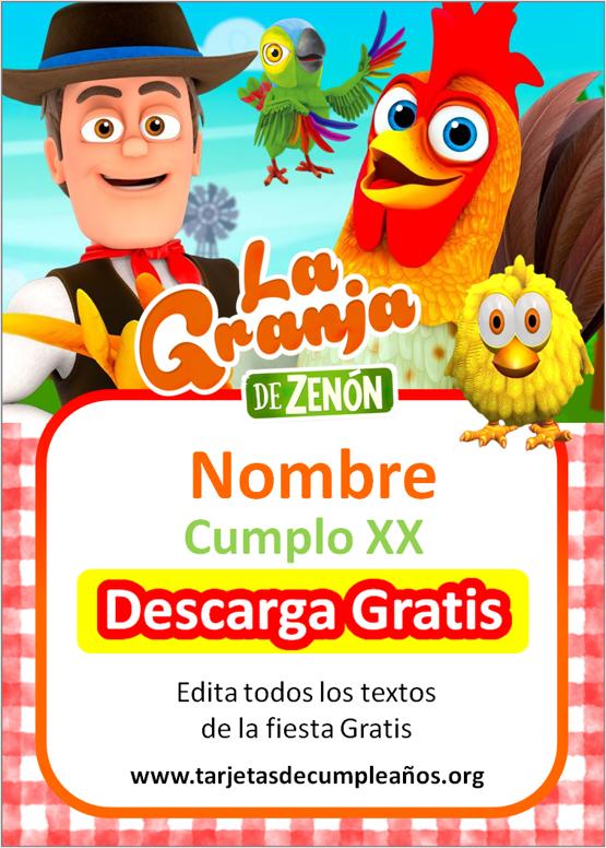 invitaciones de cumpleaños de la granja de zenon para imprimir