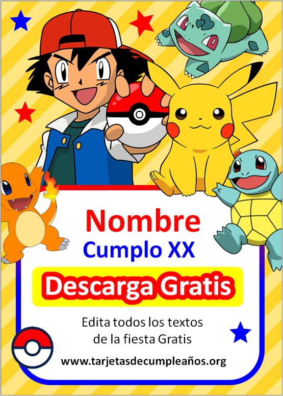 Invitaciones de Cumpleaños de Pokemon