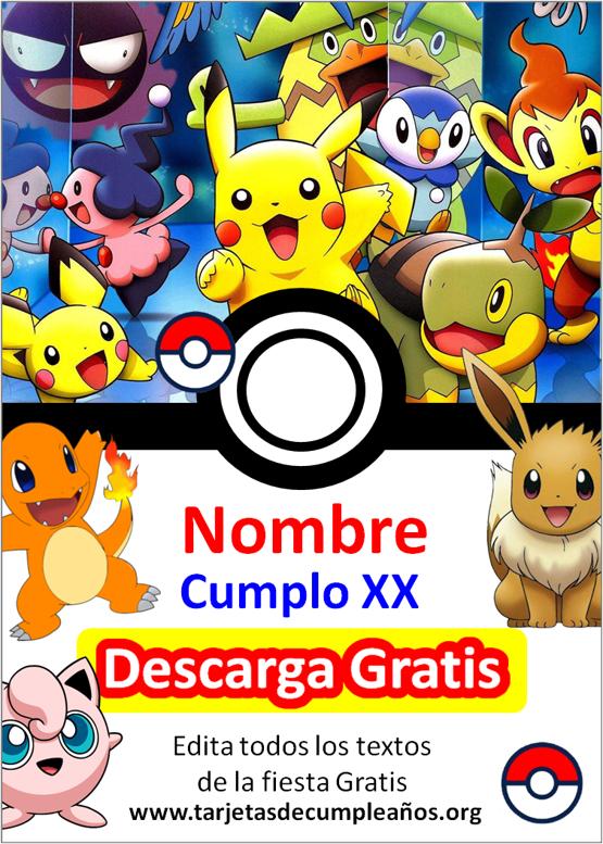 invitaciones de cumpleaños pokemon