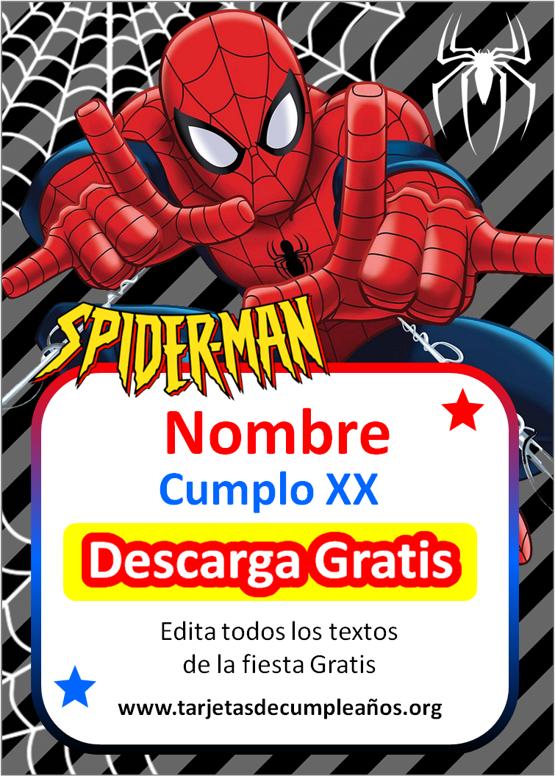 Invitaciones de Spiderman para editar