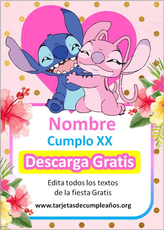 invitaciones de stitch y ángel