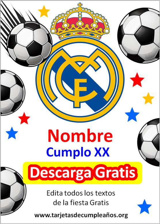 Invitaciones Real Madrid pdf fondo blanco