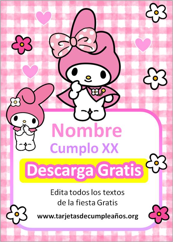 invitaciones de my melody para imprimir