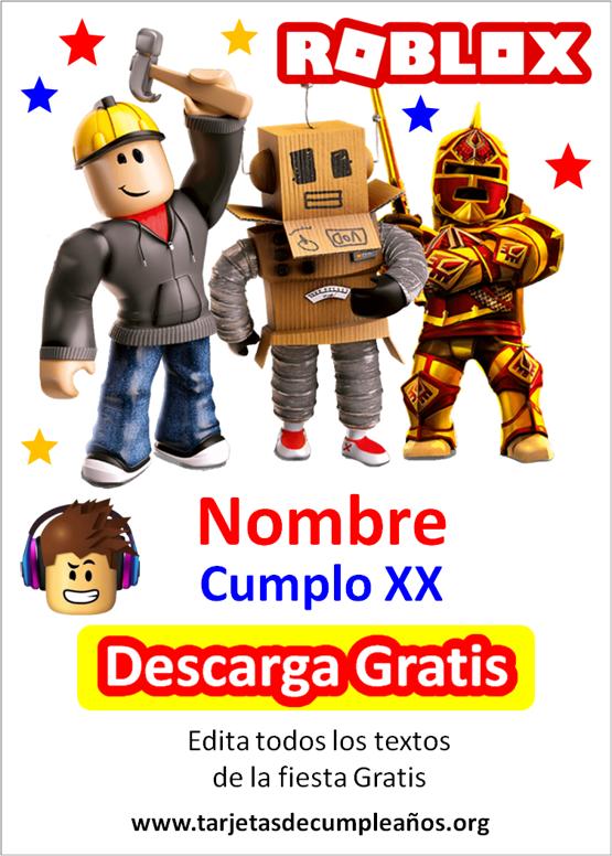 invitaciones roblox niño