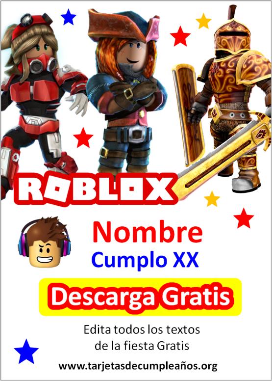 invitaciones roblox niño para editar gratis en españo