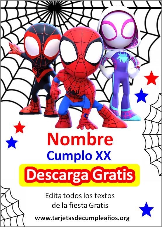 invitaciones spidey y sus amigos