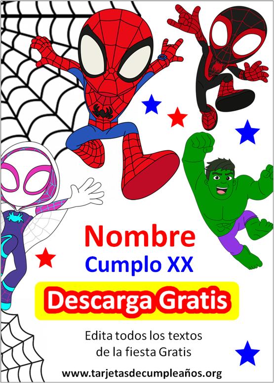 editables invitaciones spidey y sus amigos