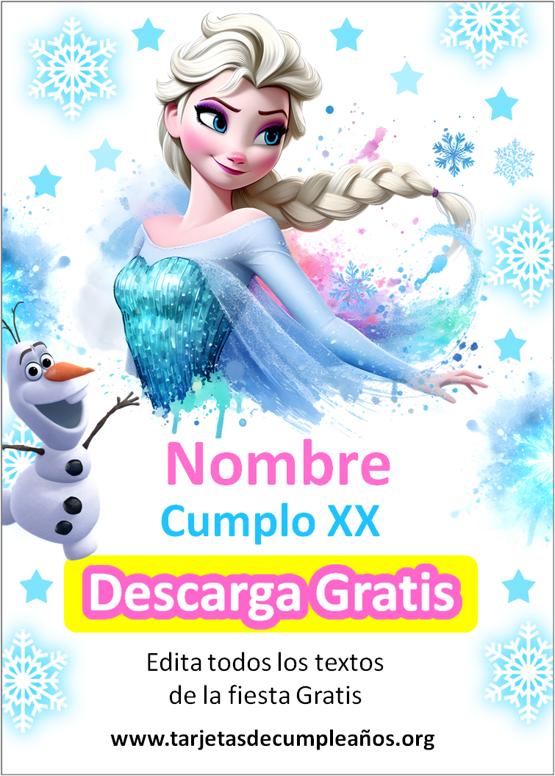 invitaciones cumpleaños frozen editables elsa y olaf