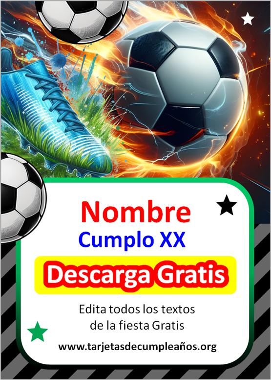 invitaciones de fútbol editables