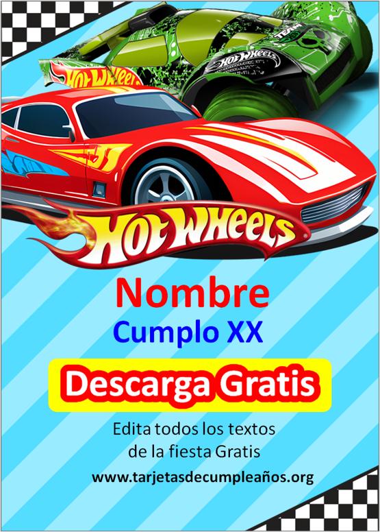 invitación hot wheels gratis