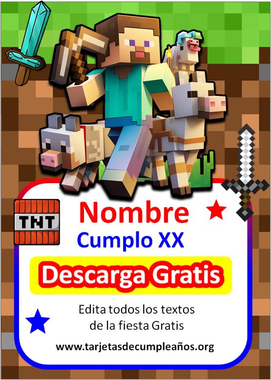 Invitaciones de Cumpleaños de Minecraft