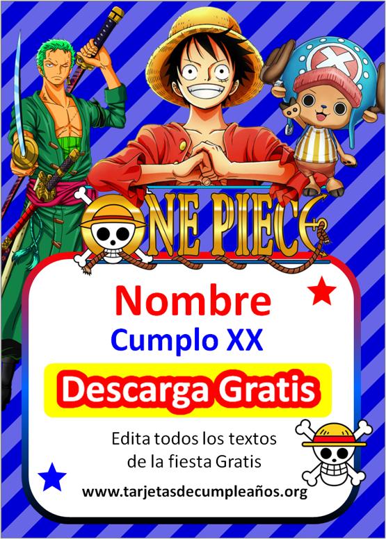 tarjeta de cumpleaños one piece